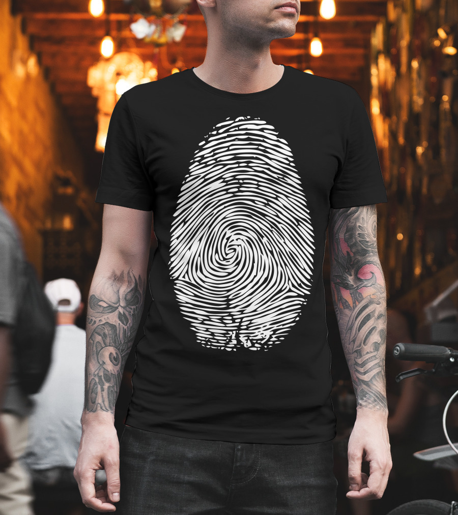 Fingerprint Monochrome Swirl T-Shirt