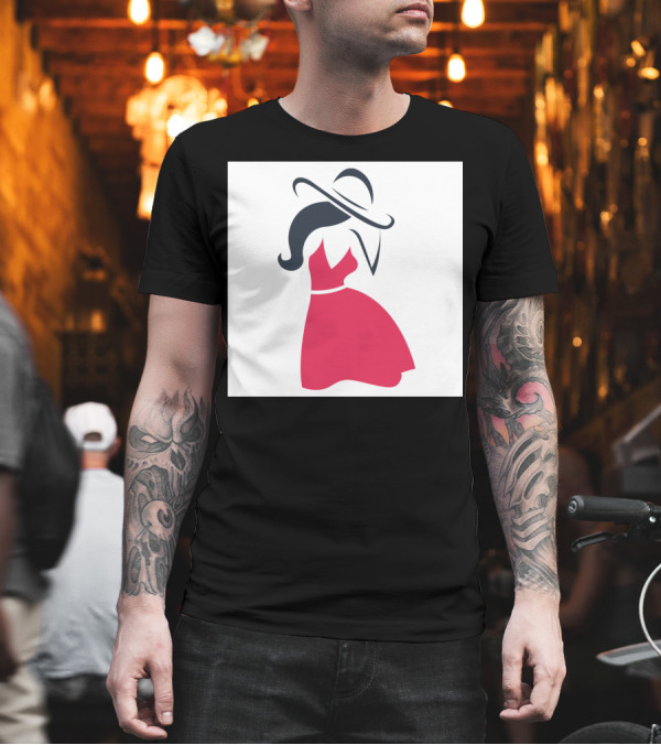 Girl With A Hat in Stylish Red Dress T-Shirt Girl With A Hat in Stylish Red Dress T-Shirt