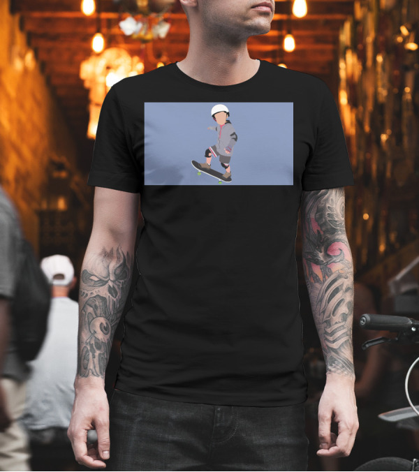 Skateboard Kid in Helmet and Gear T-Shirt Skateboard Kid in Helmet and Gear T-Shirt