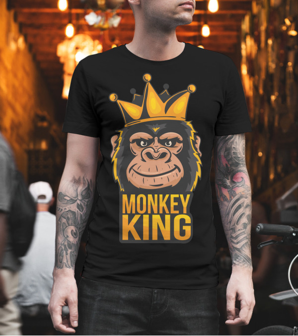 MONKEY KING Crowned Primate Head T-Shirt MONKEY KING Crowned Primate Head T-Shirt