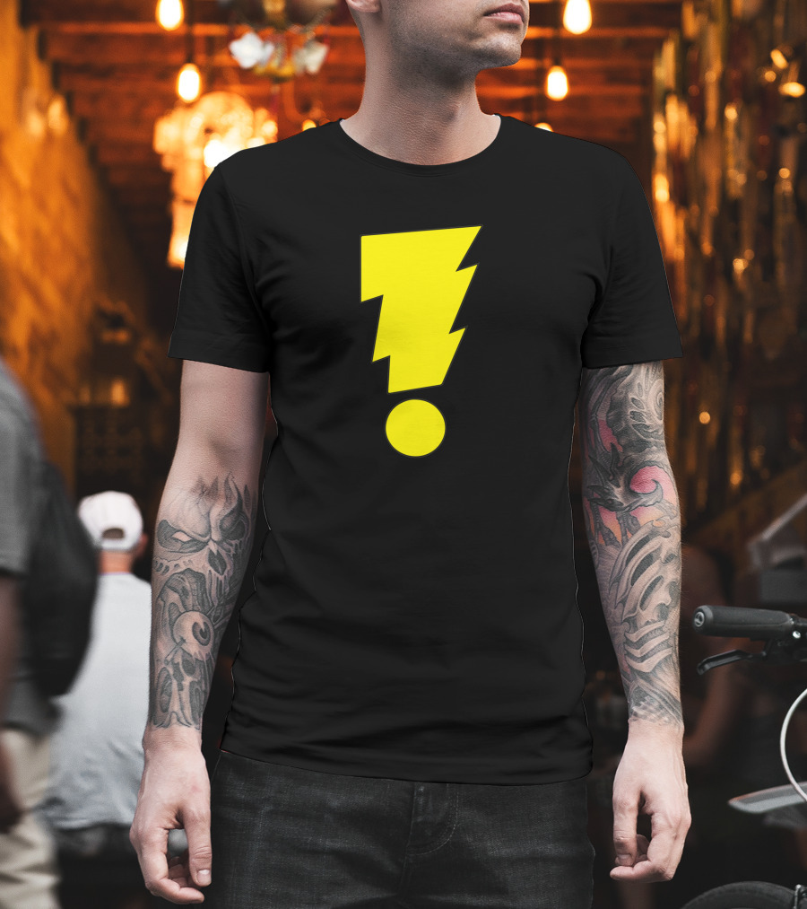 MADMAN Bold Yellow Exclamation Lightning Bolt T-Shirt