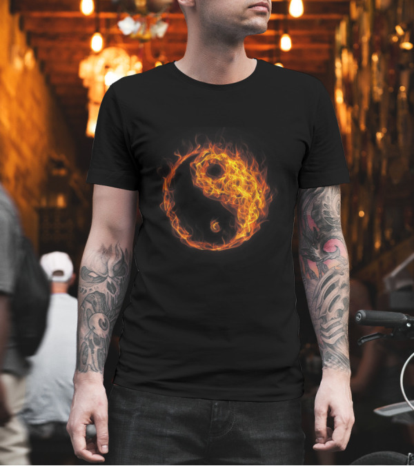 Yin Yang Fire Symbol Tai Chi Martial Arts Kungfu T-Shirt Yin Yang Fire Symbol Tai Chi Martial Arts Kungfu T-Shirt