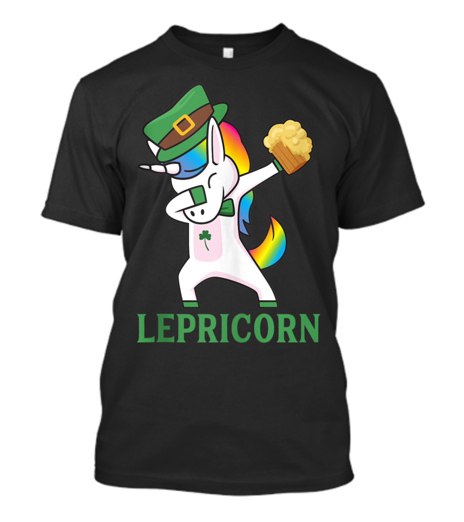 Lepricorn Cool Irish Leprechaun Unicorn Dabbing With Beer T-Shirt
