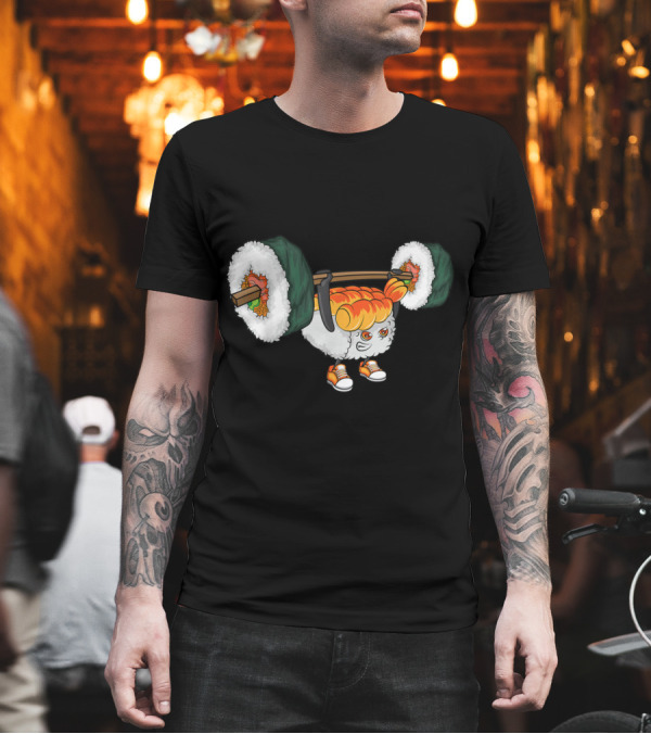 Funny Japanese Sushi Lifting Weights Gym Food T-Shirt Funny Japanese Sushi Lifting Weights Gym Food T-Shirt