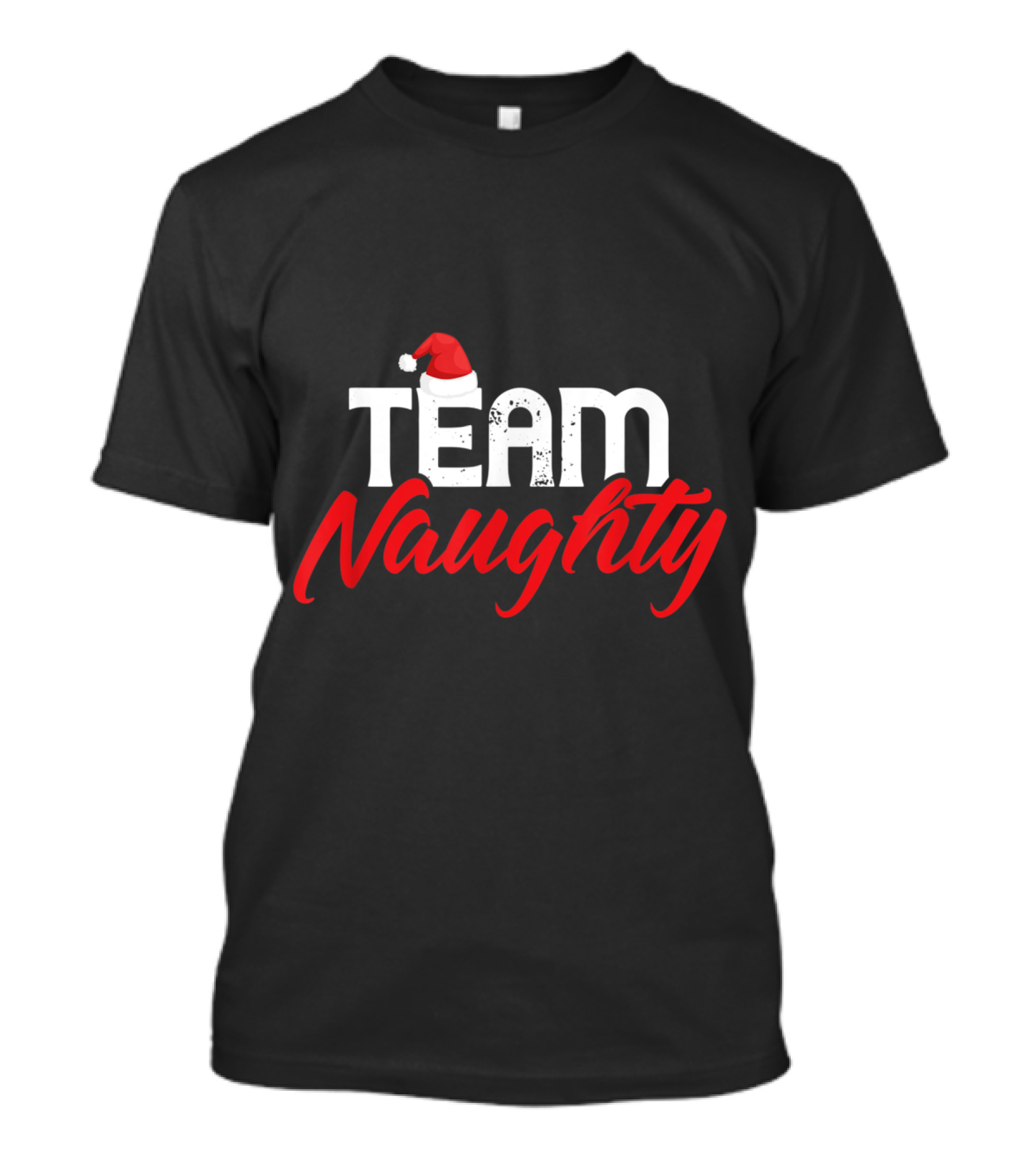 Team Naughty Funny Couple Matching Outfit Holiday T-Shirt