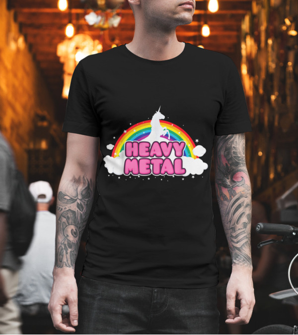 Unicorn Rainbow Heavy Metal T-Shirt Unicorn Rainbow Heavy Metal T-Shirt