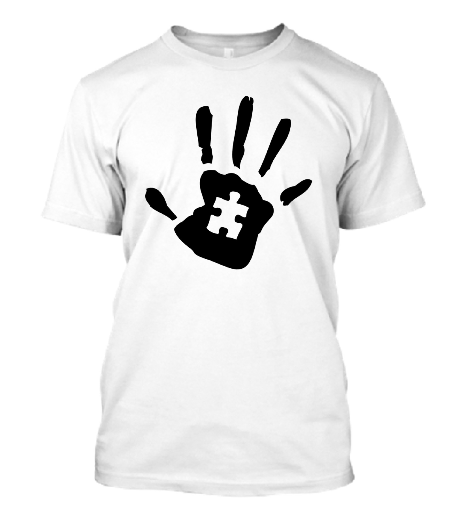 Autism Puzzle Piece Handprint T-Shirt
