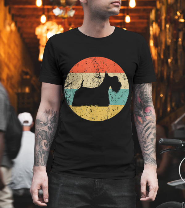 Scottish Terrier Vintage Scottie Dog Retro Stripes T-Shirt Scottish Terrier Vintage Scottie Dog Retro Stripes T-Shirt