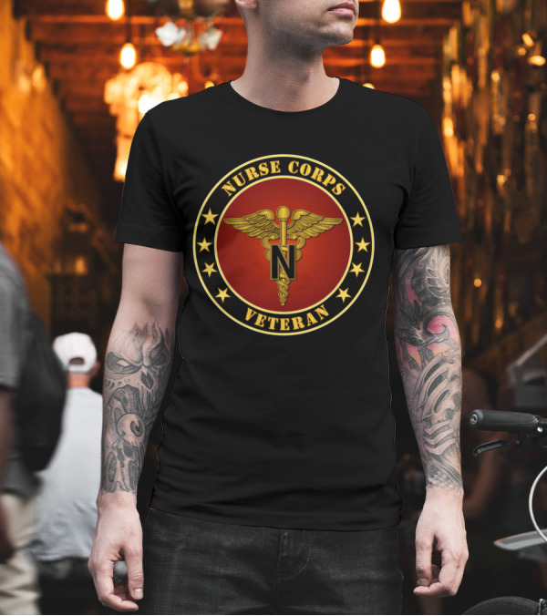 Nurse Corps Veteran Military Emblem with Caduceus and Stars T-Shirt Nurse Corps Veteran Military Emblem with Caduceus and Stars T-Shirt