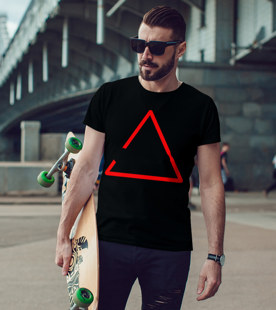 Don't Touch My Bike Warning Triangle Icon With Bike Gears And Exclamation Mark T-Shirt
