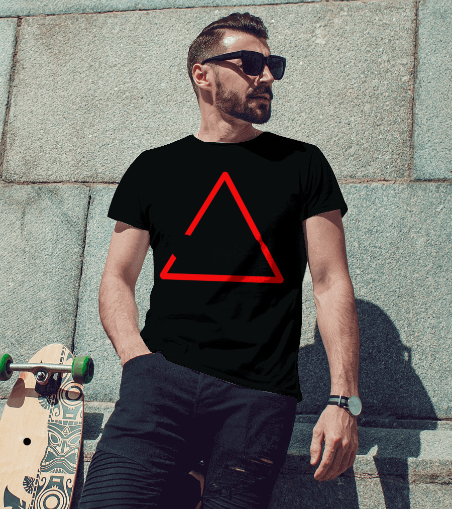 Don't Touch My Bike Warning Triangle Icon With Bike Gears And Exclamation Mark T-Shirt