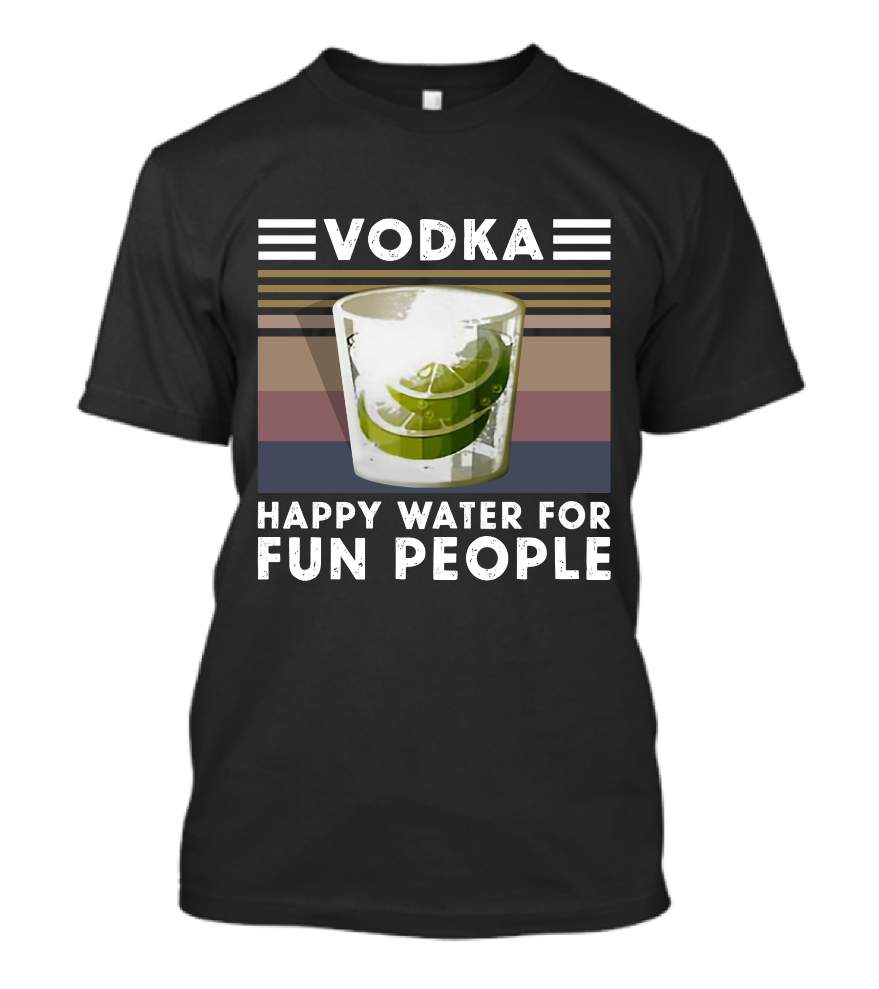 Vodka Happy Water For Fun People Lime Glass T-Shirt