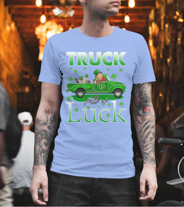 Truck Full of Luck with Leprechaun and Maine Coon Cats T-Shirt Truck Full of Luck with Leprechaun and Maine Coon Cats T-Shirt