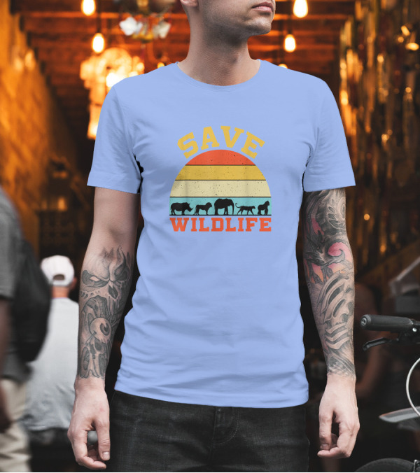 Save Wildlife Endangered Rhino Elephant Lion Tiger Gorilla T-Shirt Save Wildlife Endangered Rhino Elephant Lion Tiger Gorilla T-Shirt