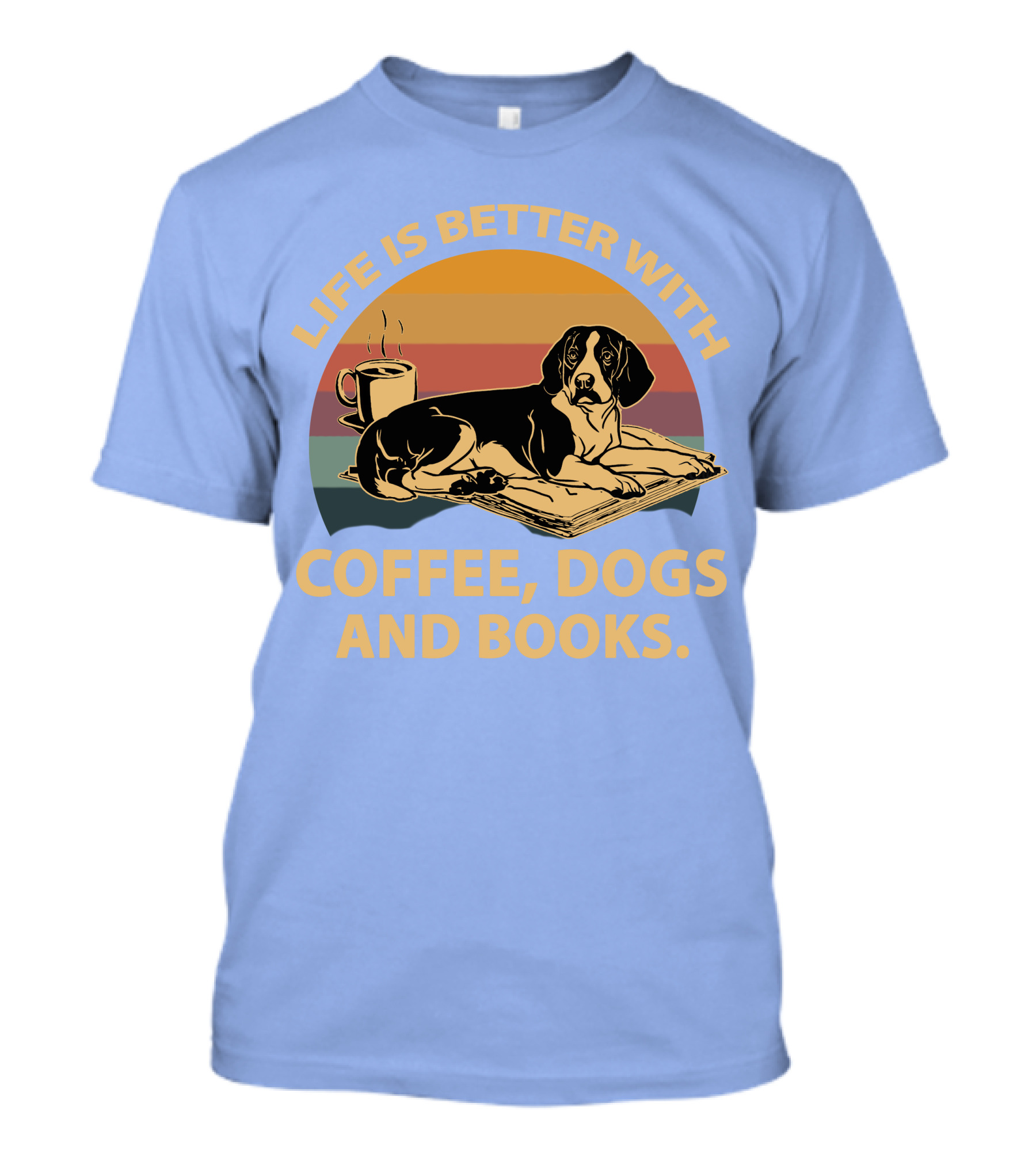 Life Is Better With Coffee Dogs And Books Beagle T-Shirt