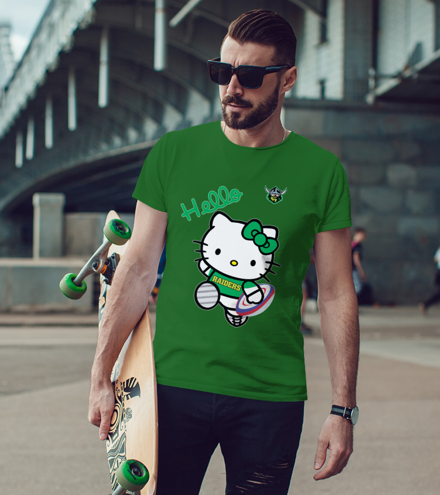 NRL1003 Hello Kitty Canberra Raiders Football T-Shirt
