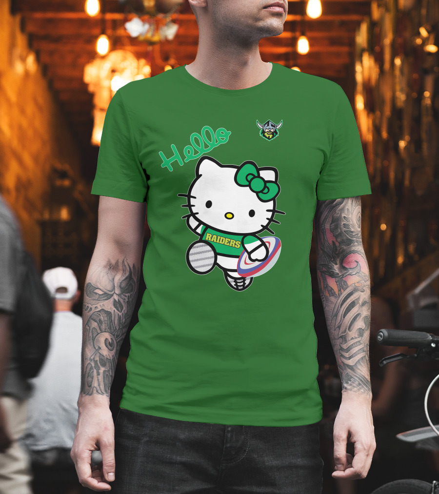 NRL1003 Hello Kitty Canberra Raiders Football T-Shirt