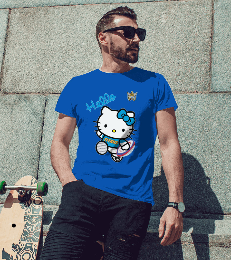 Gold Coast Titans Hello Kitty Rugby NRL1006 Fan T-Shirt
