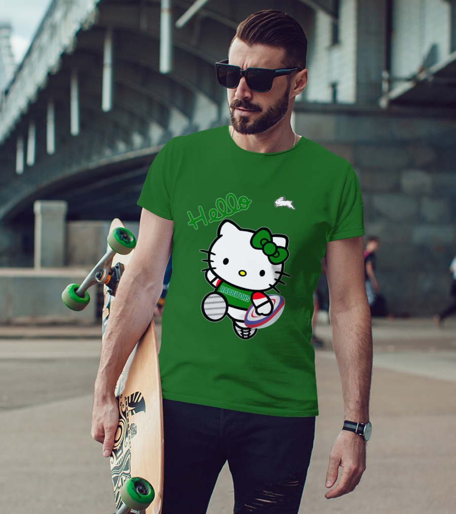 NRL1016 South Sydney Rabbitohs Hello Kitty Rugby Fan Collection T-Shirt