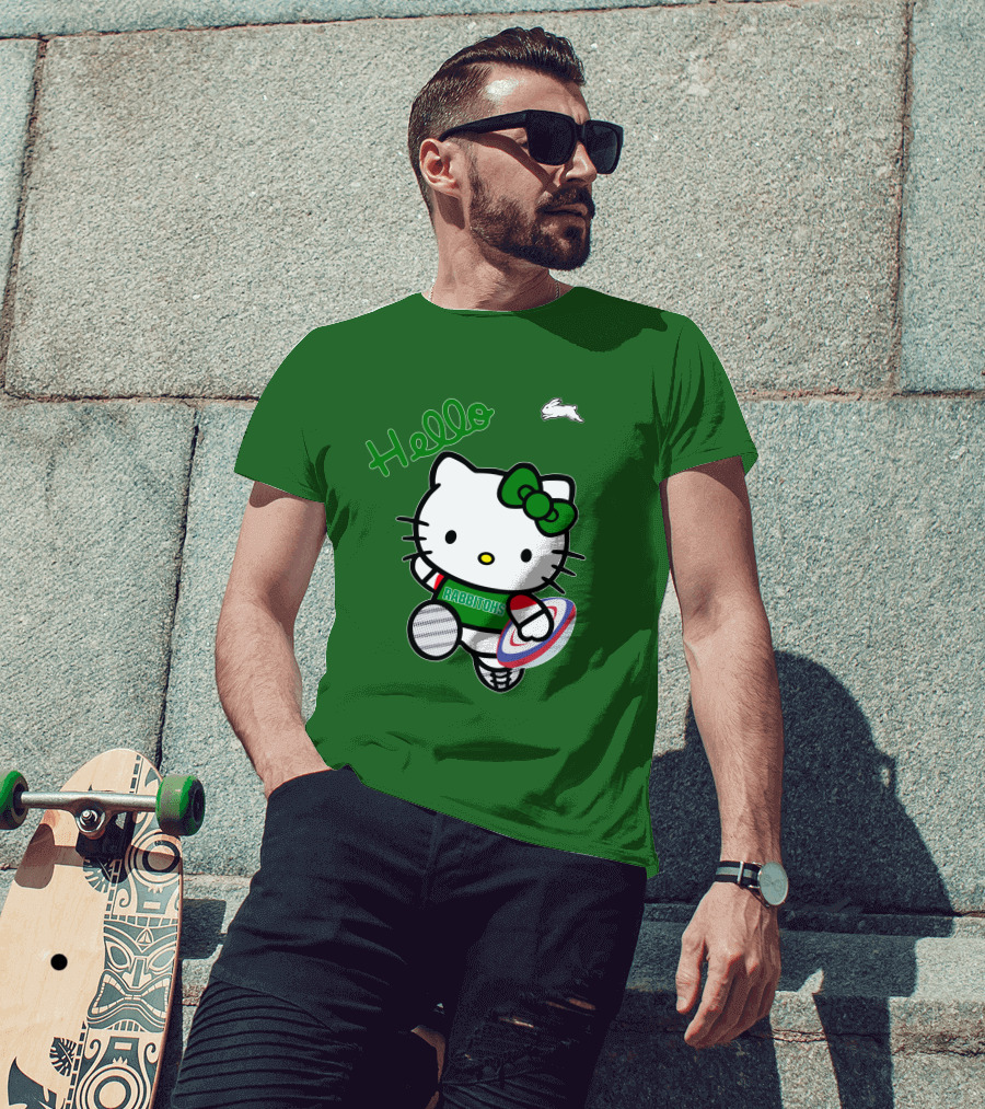 NRL1016 South Sydney Rabbitohs Hello Kitty Rugby Fan Collection T-Shirt