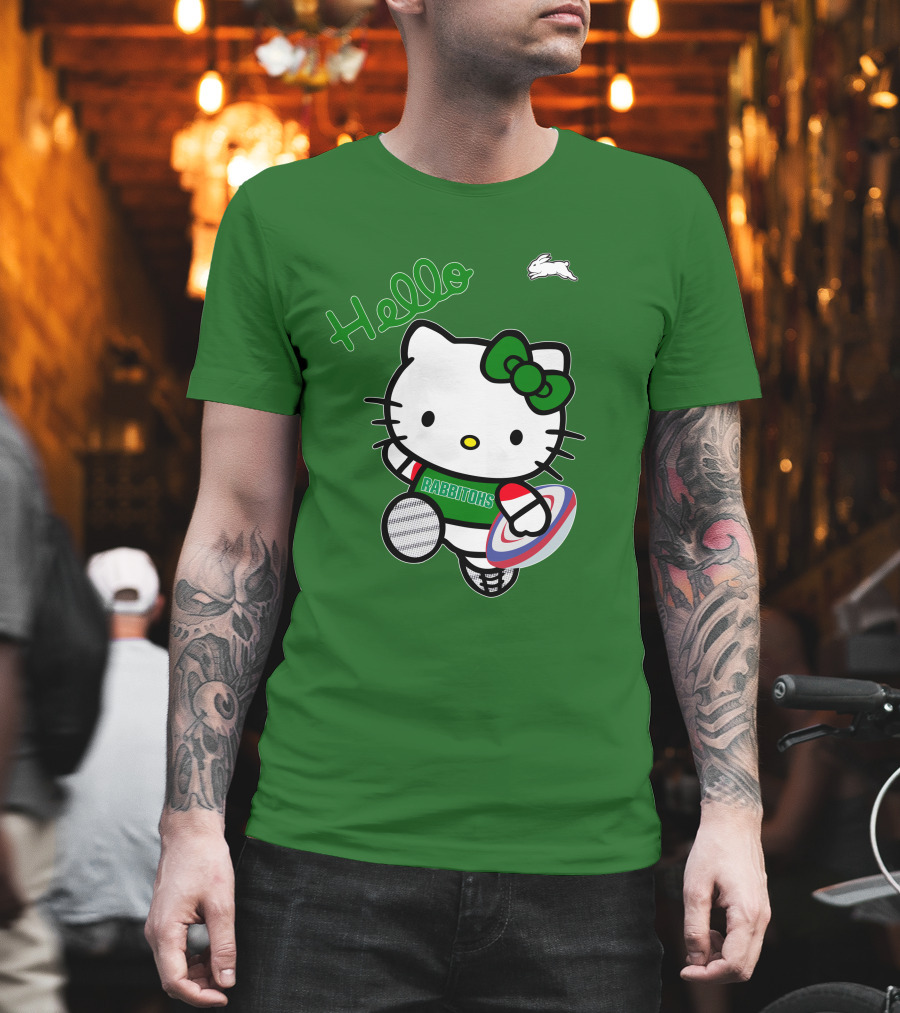 NRL1016 South Sydney Rabbitohs Hello Kitty Rugby Fan Collection T-Shirt