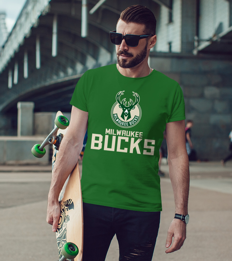 Milwaukee Bucks NBA Logo Green P504HN65261 T-Shirt
