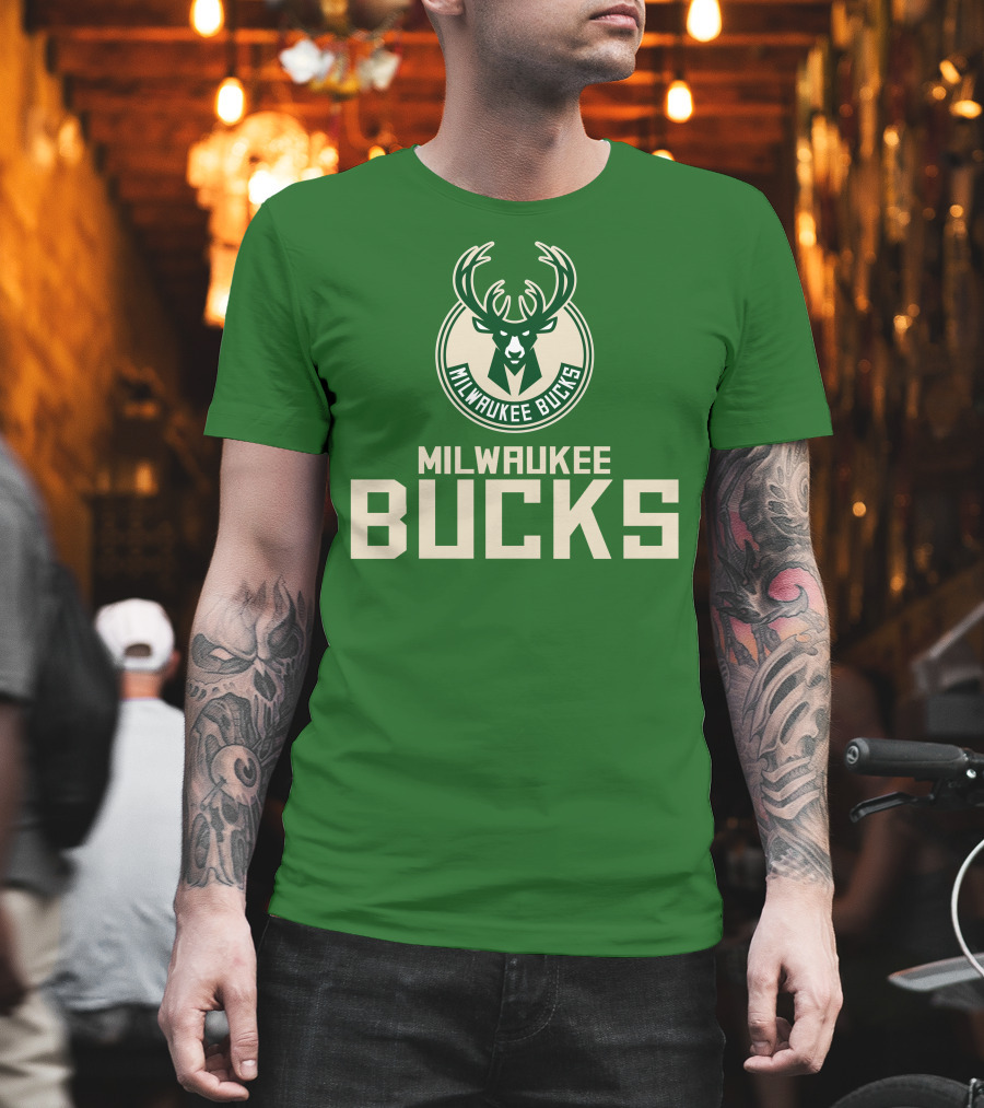 Milwaukee Bucks NBA Logo Green P504HN65261 T-Shirt