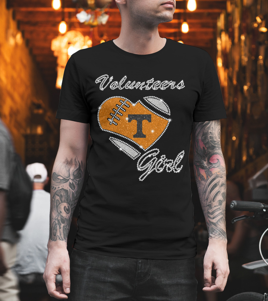 Volunteers Girl Heart Football T Tennessee Volunteers T-Shirt