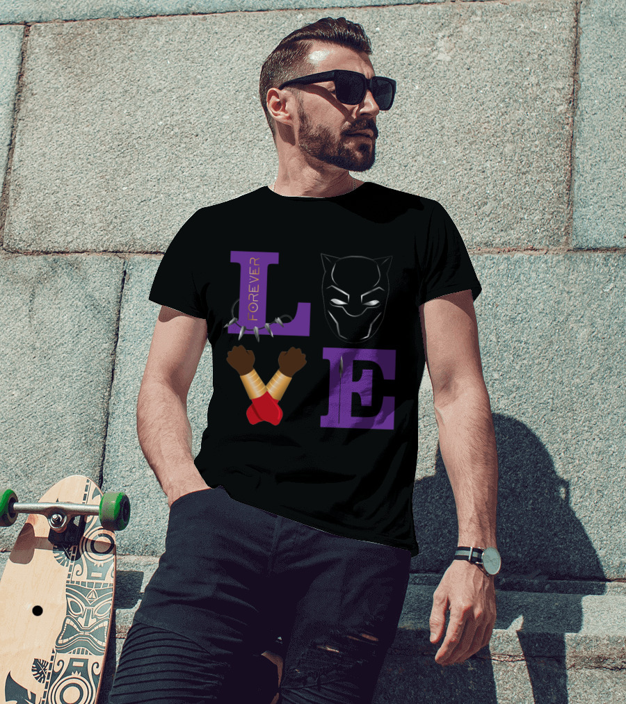 Love Forever Black Panther Wakanda Tribute T-Shirt