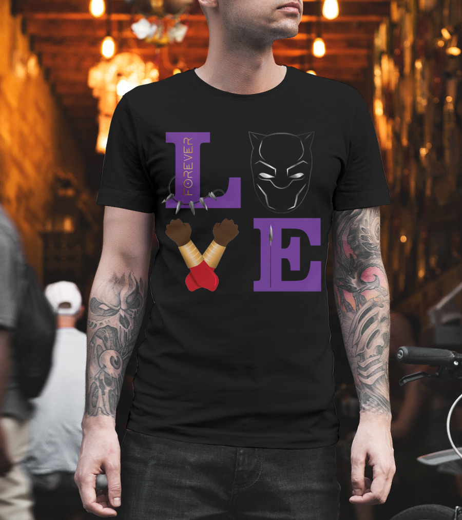 Love Forever Black Panther Wakanda Tribute T-Shirt