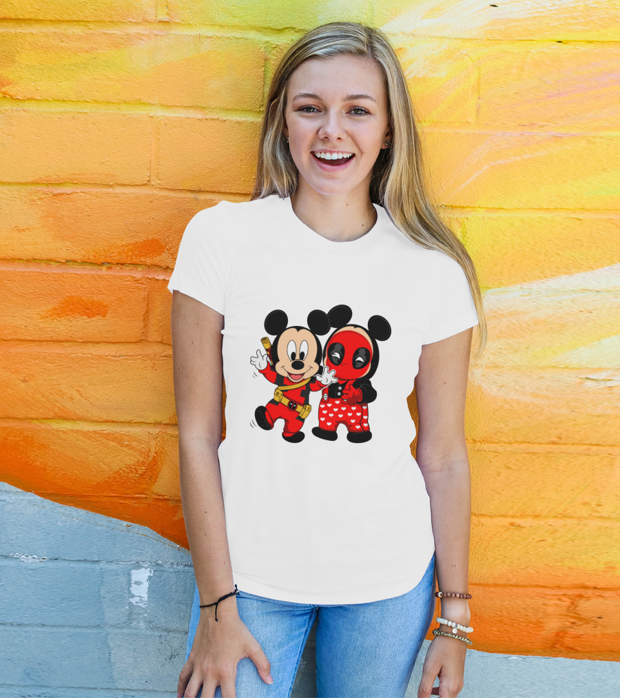 Disney Mickey Mouse And Deadpool Mashup T-Shirt