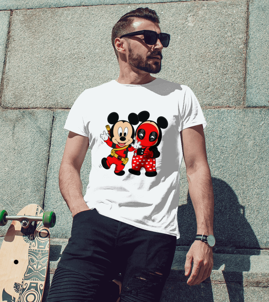 Disney Mickey Mouse And Deadpool Mashup T-Shirt