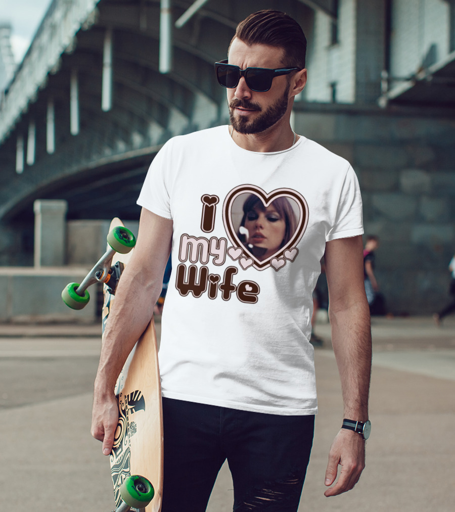 I Love My Wife Taylor Swift Heart Photo T-Shirt