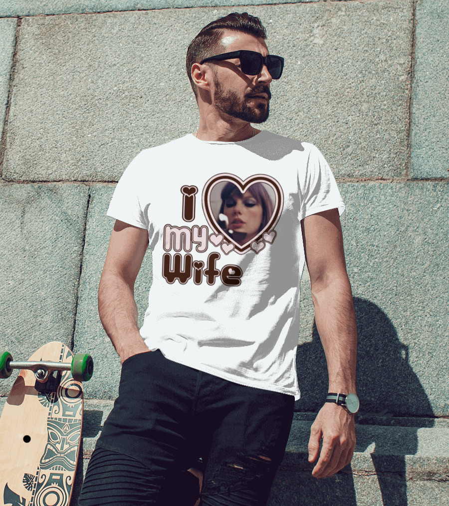 I Love My Wife Taylor Swift Heart Photo T-Shirt