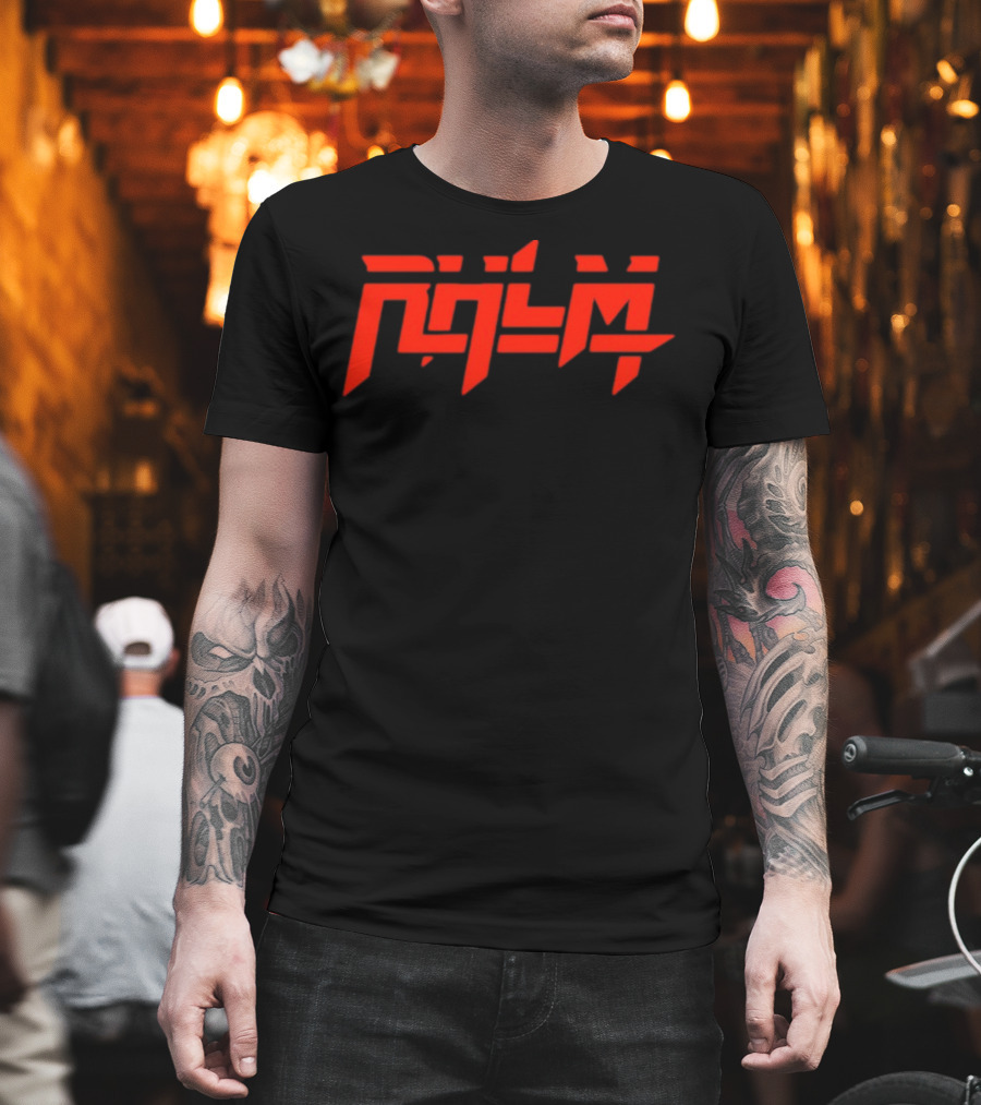 Rhlm Cyberpunk Red Futuristic Typography T-Shirt