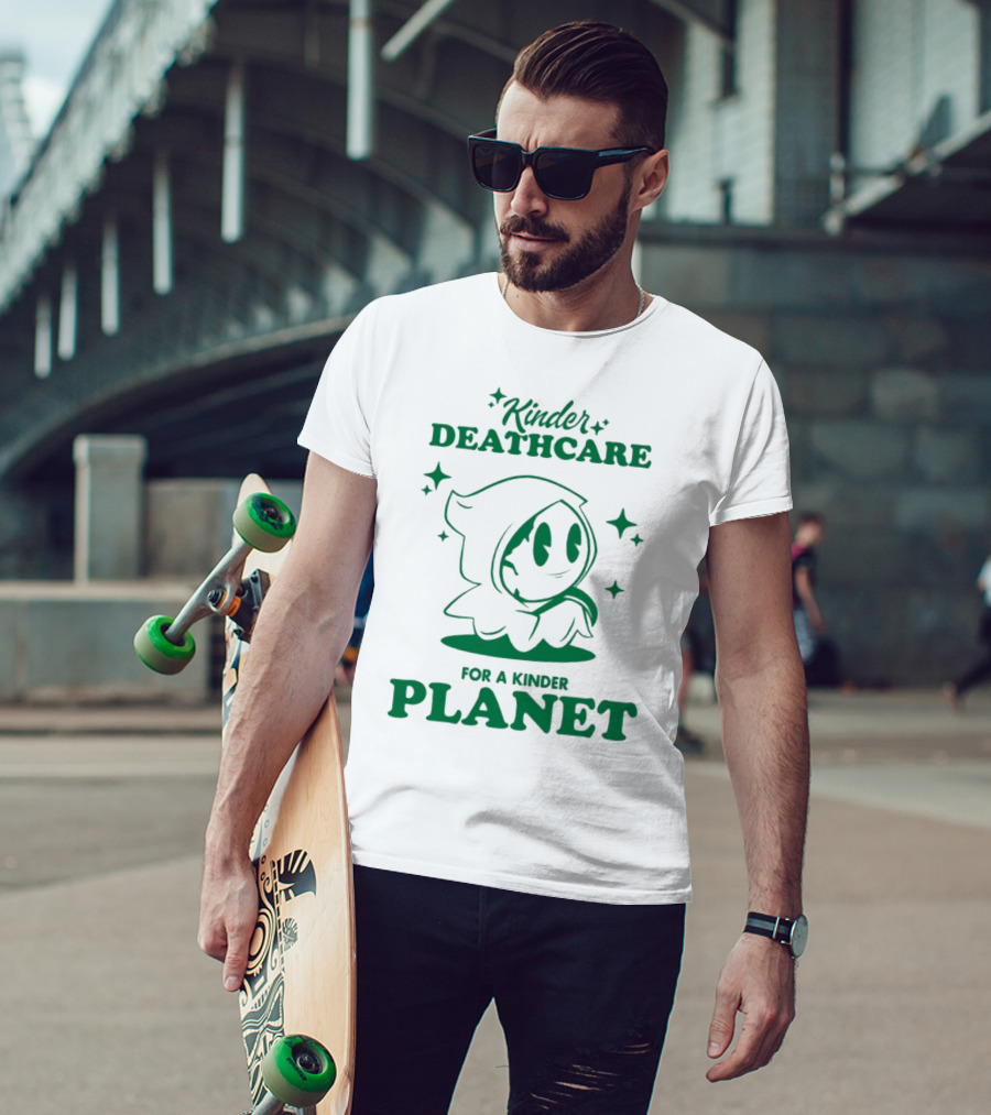 Kinder Deathcare For A Kinder Planet Hoodie Character With Stars T-Shirt