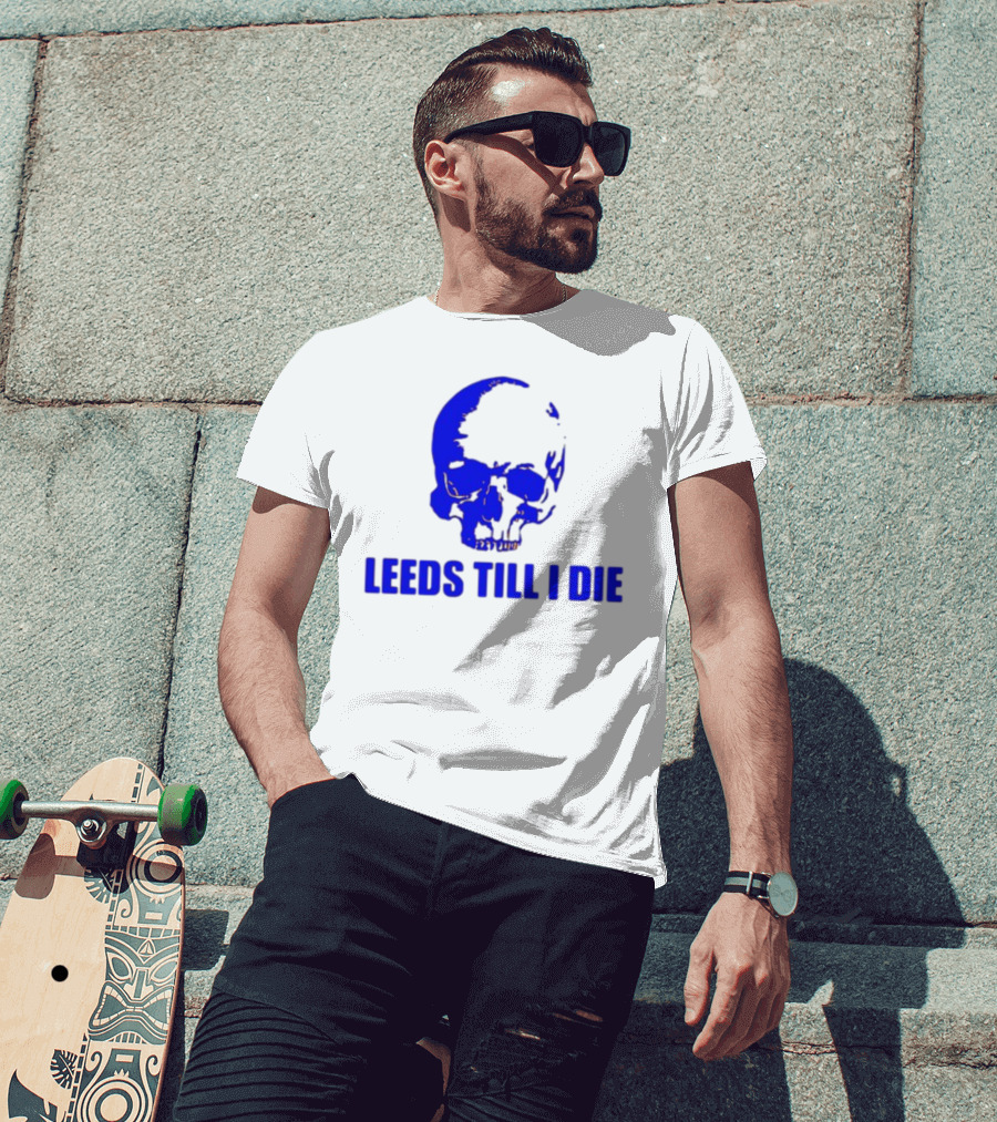Leeds Till I Die Blue Skull T-Shirt