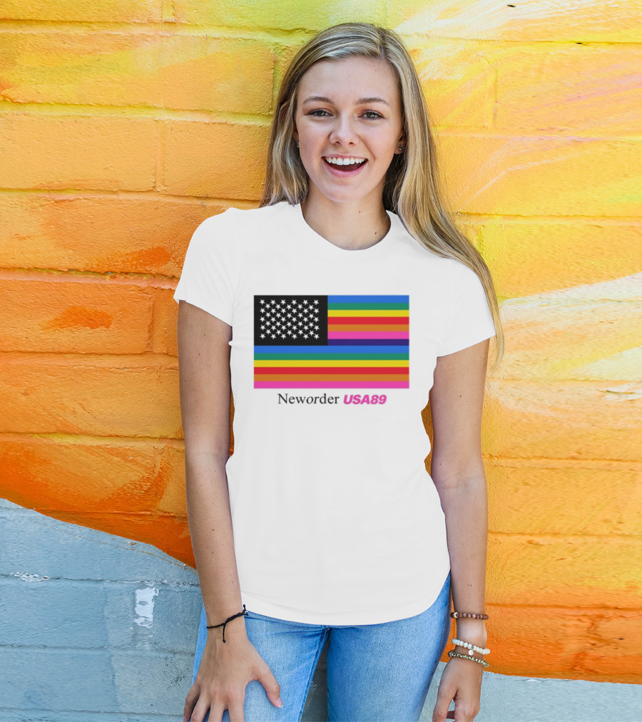Neworder USA89 Literallyvergil Rainbow Flag T-Shirt
