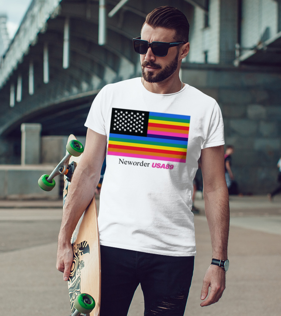 Neworder USA89 Literallyvergil Rainbow Flag T-Shirt