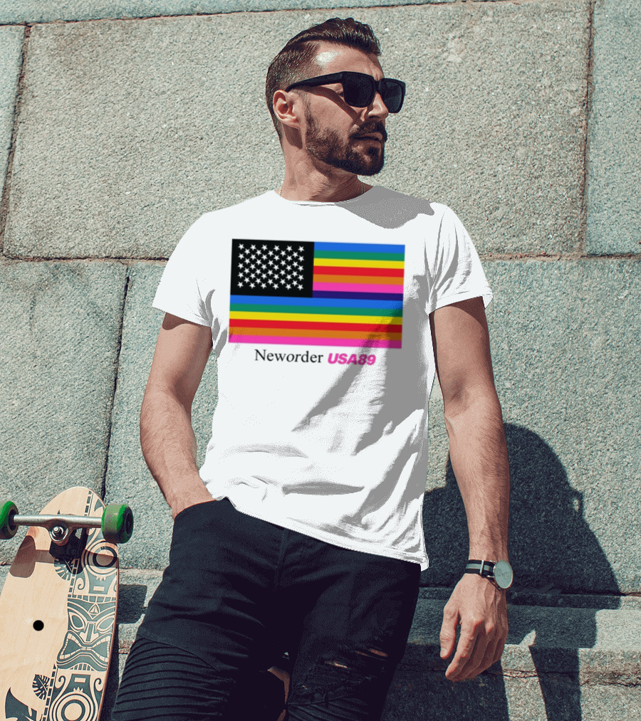 Neworder USA89 Literallyvergil Rainbow Flag T-Shirt