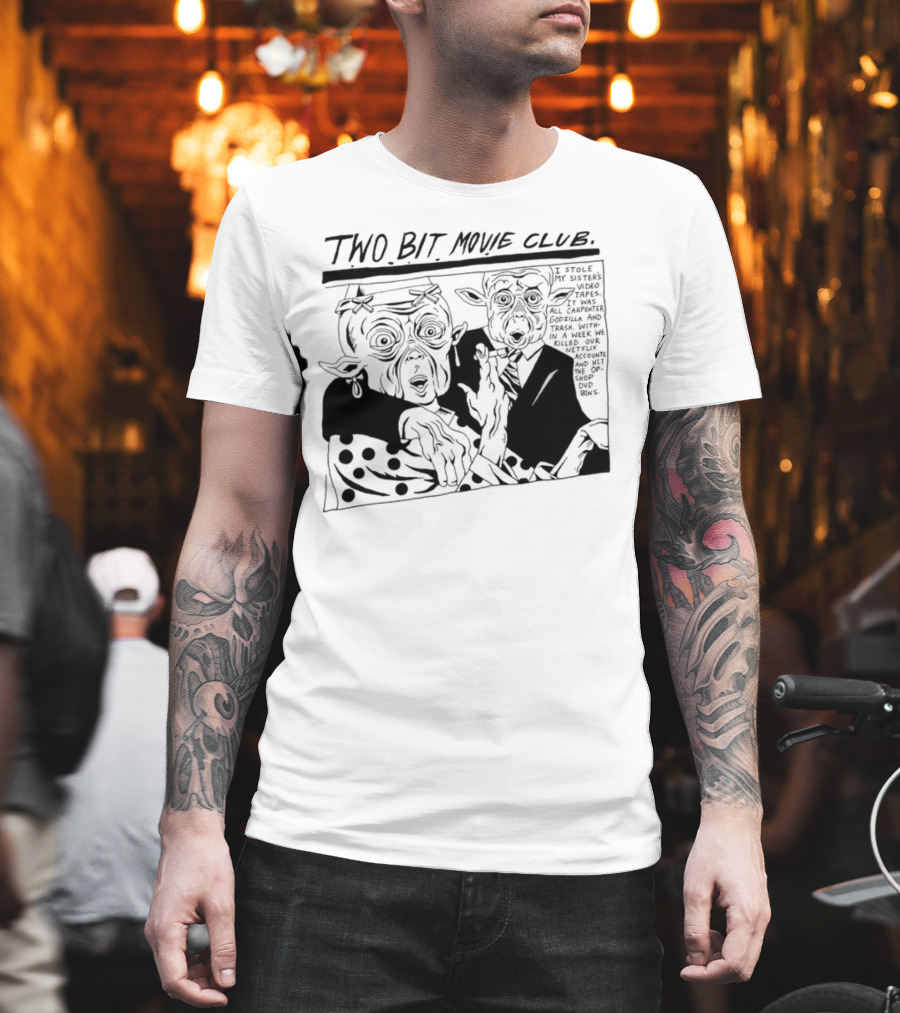 Humanitix Two Bit Movie Club Mac and Me New Farm Cinemas Comic Scene T-Shirt