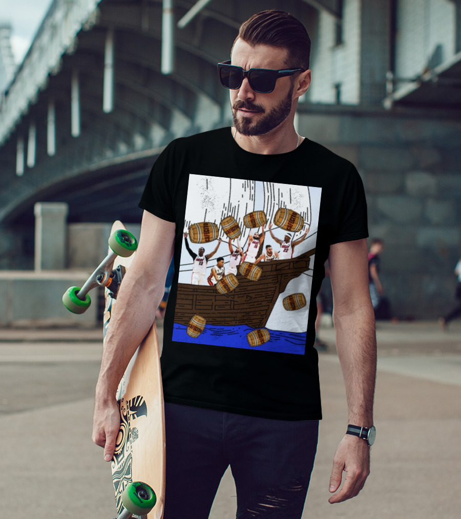 Miami Heat Cafecito Party Ship Adventure Before Flight To Denver T-Shirt