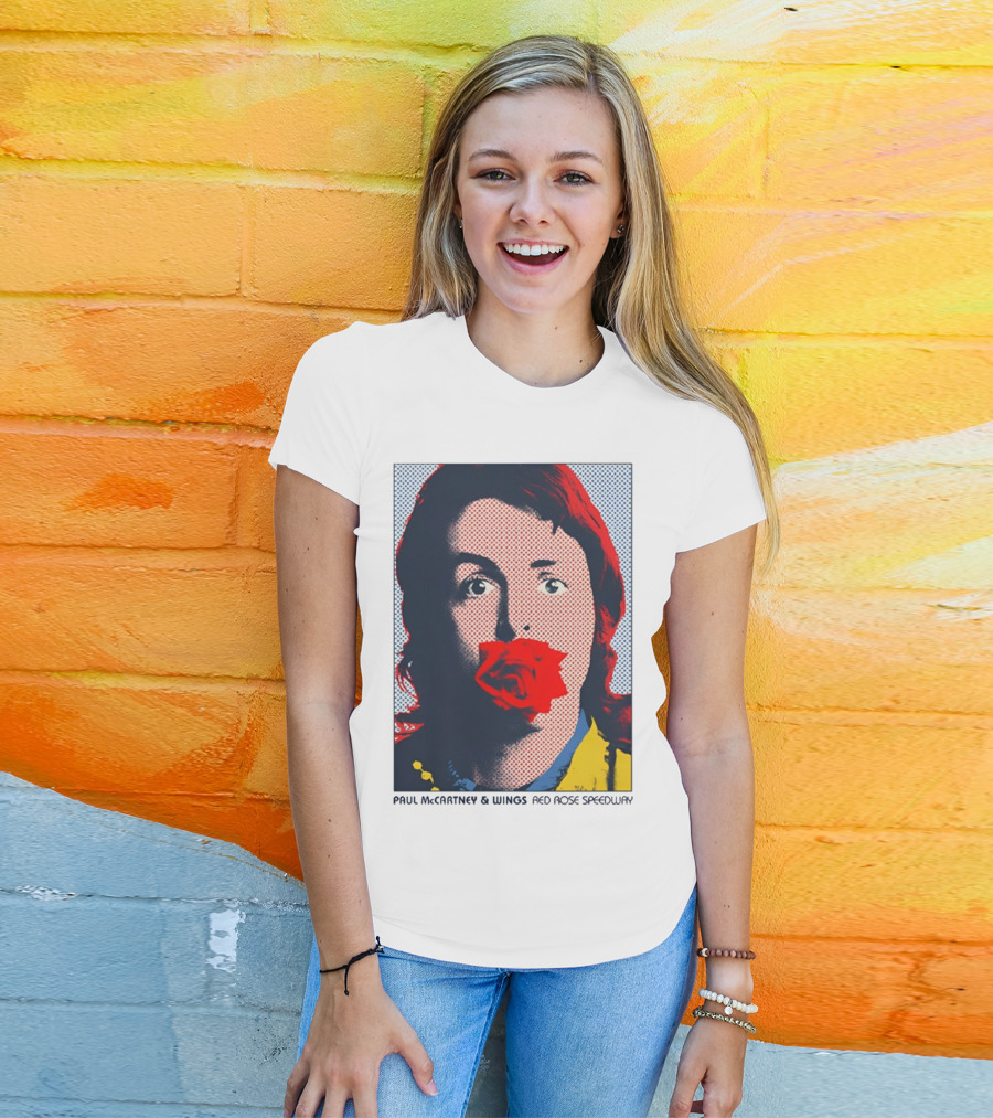 Paul McCartney And Wings Red Rose Speedway Pop Art Pixel Photo T-Shirt