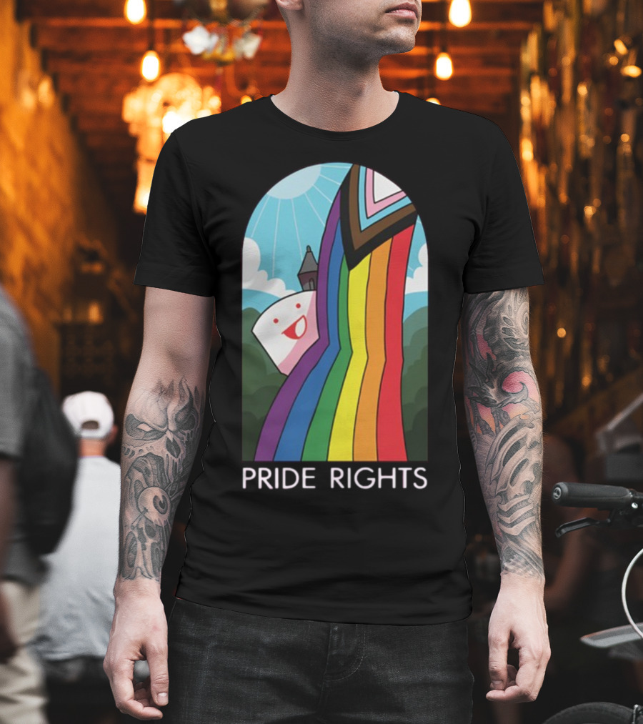 Pride Rights Rainbow Stained Glass Design DFTBA T-Shirt