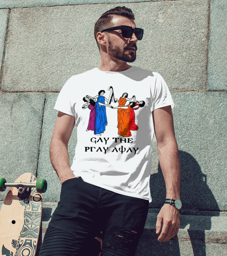 Skeeveco Gay The Pray Away Colorful Dancing Figures T-Shirt