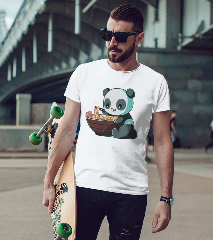 Teeturtle Ramen Panda Eating Noodles T-Shirt