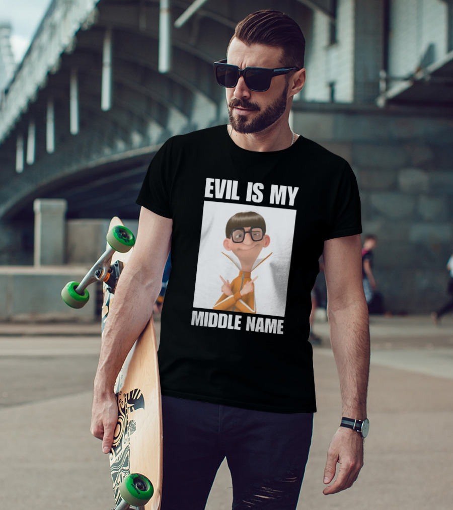 Universal Parks News Today Evil Is My Middle Name Despicable Me Character Villainous Fun T-Shirt