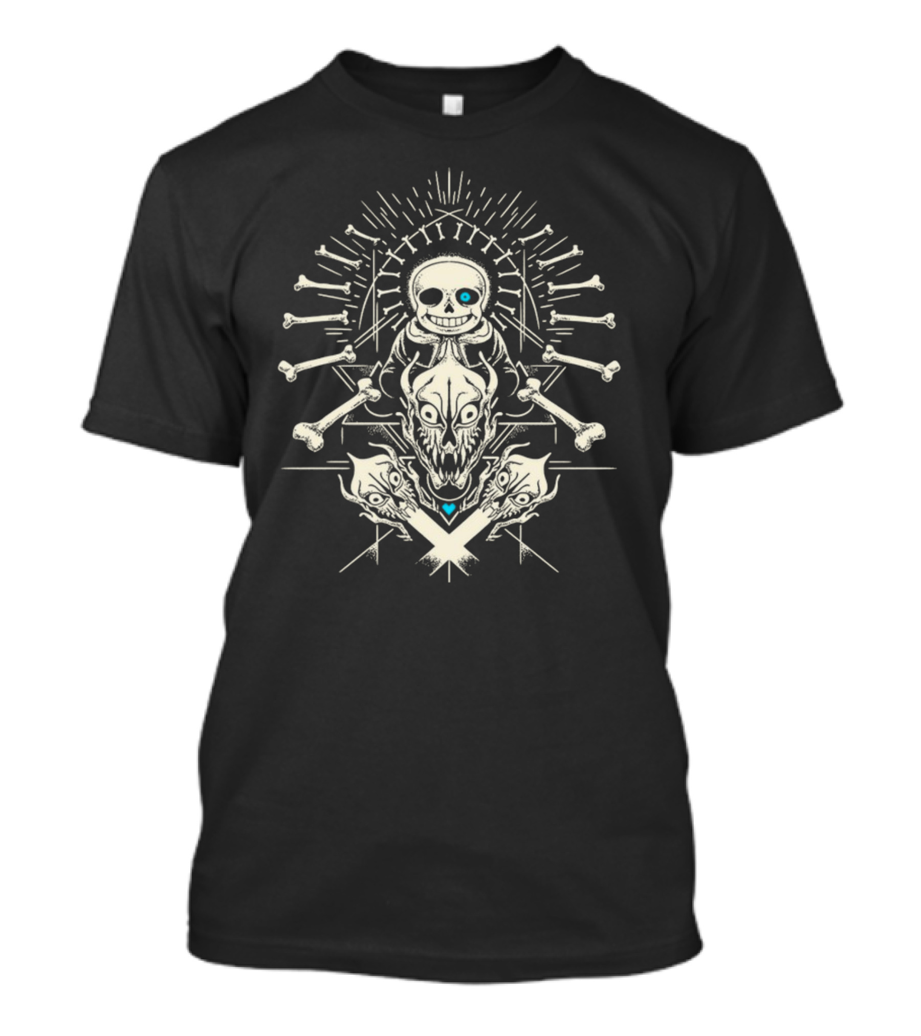 Undertale Megalovania Sans Skull And Bones Iconic Motif T-Shirt