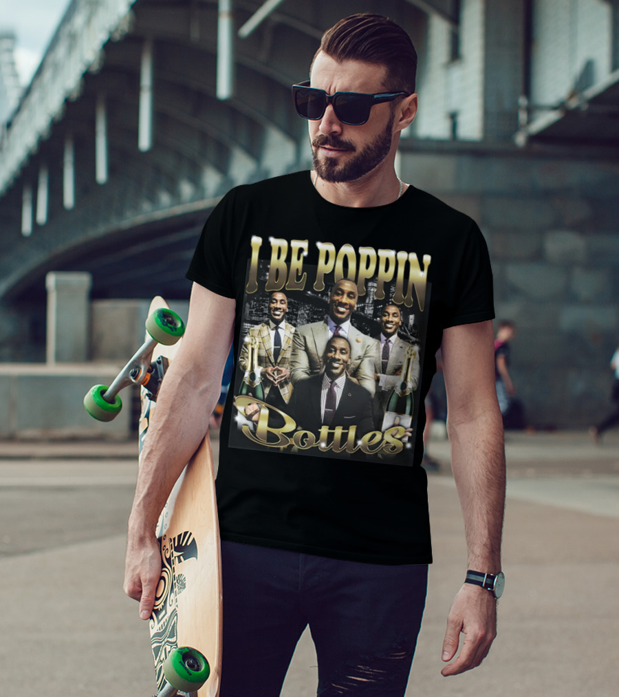 I Be Poppin Bottles Memeabletees Multiple Suited Figures With Champagne T-Shirt