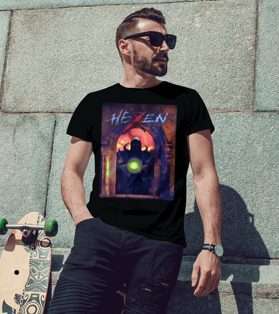 Hexen Mysterious Hooded Figure With Glowing Orb T-Shirt